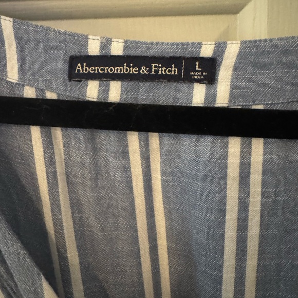 Abercrombie & Fitch Blue Striped Jumpsuit size L - Picture 6 of 12